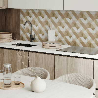 Zelfklevend wandpaneel Aardse vormen in een geometrische stijl