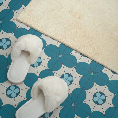 Vinyl wandpaneel Bloemenmotief in geometrische vormen