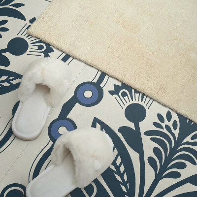 Vinyl wandpaneel Bloemenmotief met groene bladeren