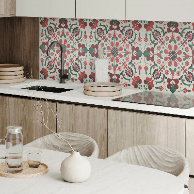 Vinyl wandpaneel Bloemenharmonie in een symmetrische stijl