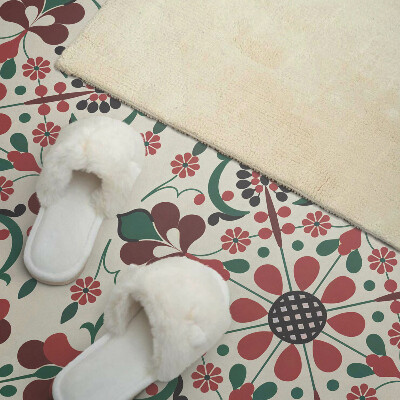 Vinyl wandpaneel Bloemenharmonie in een symmetrische stijl