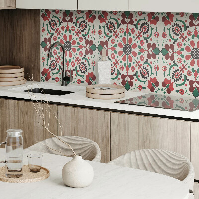 Vinyl wandpaneel Bloemenharmonie in een symmetrische stijl