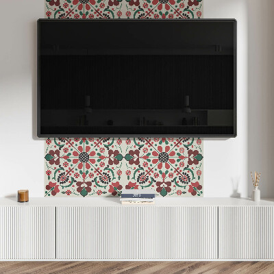 Vinyl wandpaneel Bloemenharmonie in een symmetrische stijl