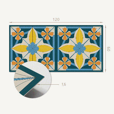 Zelfklevend wandpaneel Bloemengeometrie