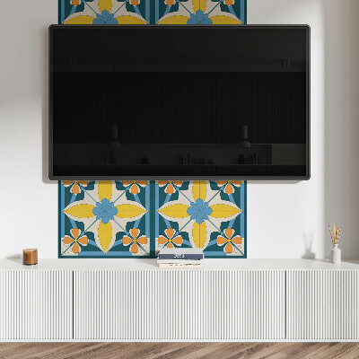 Zelfklevend wandpaneel Bloemengeometrie