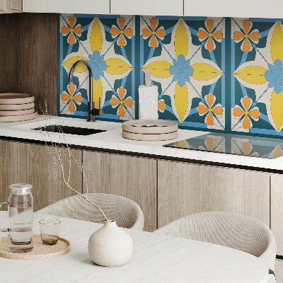 Zelfklevend wandpaneel Bloemengeometrie