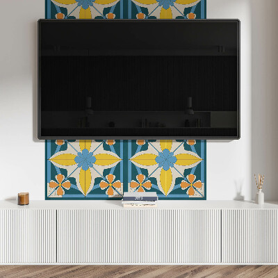 Zelfklevend wandpaneel Bloemengeometrie