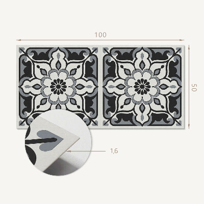 Vinyl wandpaneel Bloemen ornamenteel ontwerp