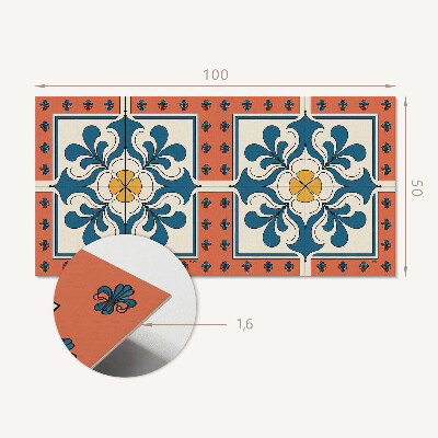 Wandpaneel pvc Bloemmotief in volksstijl