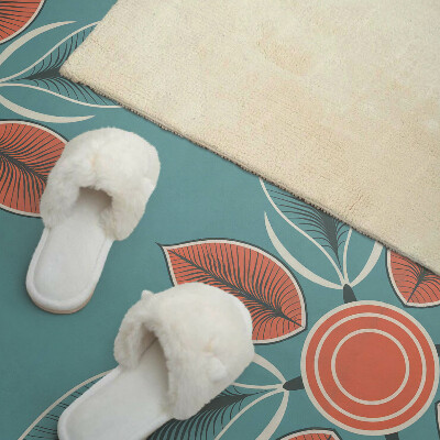 Vinyl wandpaneel Bloemenmotief met groene bladeren