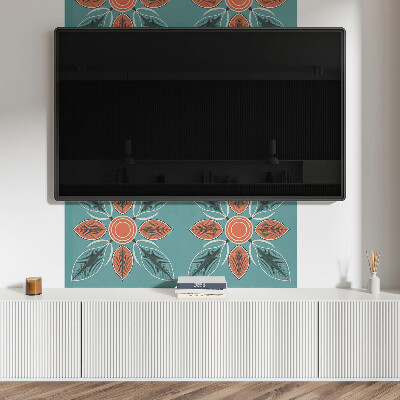 Vinyl wandpaneel Bloemenmotief met groene bladeren