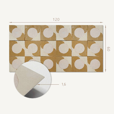 Wandpaneel pvc Patroon van geometrische cirkels en bogen