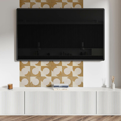 Wandpaneel pvc Patroon van geometrische cirkels en bogen