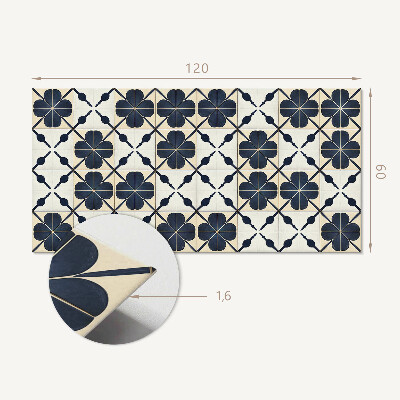 Vinyl wandpaneel Bloemenmotief op een effen achtergrond