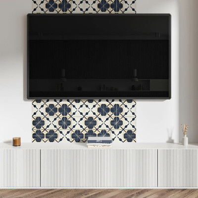 Vinyl wandpaneel Bloemenmotief op een effen achtergrond