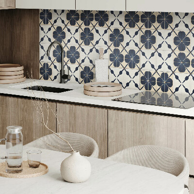 Vinyl wandpaneel Bloemenmotief op een effen achtergrond