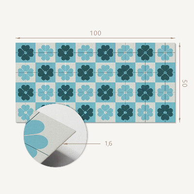 Wandpaneel pvc Geruit bloemenmotief