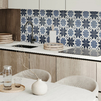 Zelfklevend wandpaneel Bloemenmotief op tegels