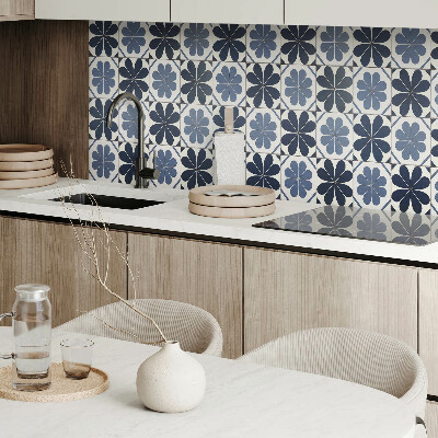 Zelfklevend wandpaneel Bloemenmotief op tegels