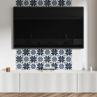 Zelfklevend wandpaneel Bloemenmotief op tegels