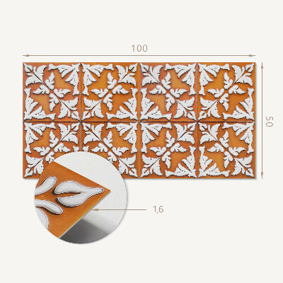 Zelfklevend wandpaneel Planteninspiraties op keramiek