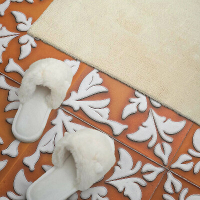 Zelfklevend wandpaneel Planteninspiraties op keramiek