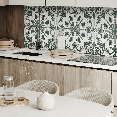 Zelfklevend wandpaneel Een plantenpatroon in de vorm van een tegel