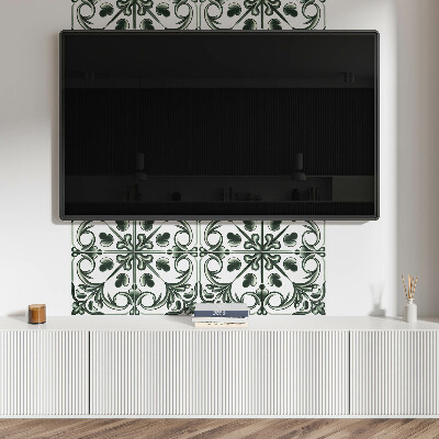 Zelfklevend wandpaneel Een plantenpatroon in de vorm van een tegel