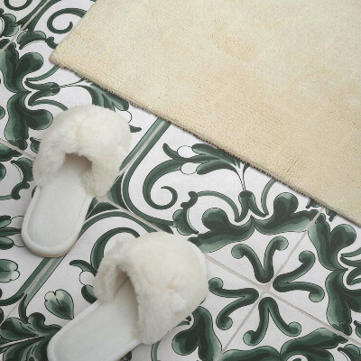 Zelfklevend wandpaneel Plantenvierkanten in geometrische stijl