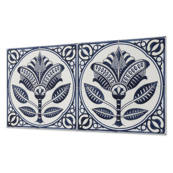 Wandpaneel pvc Bloemmotief in keramische stijl