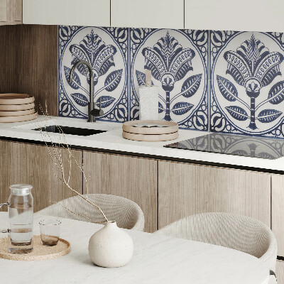 Wandpaneel pvc Bloemmotief in keramische stijl