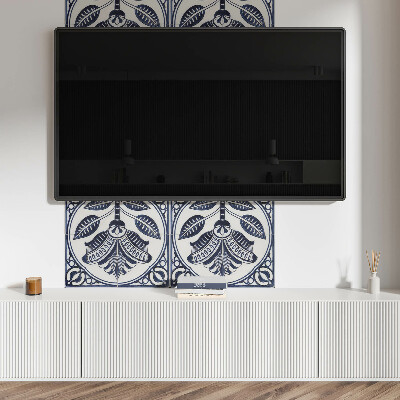 Wandpaneel pvc Bloemmotief in keramische stijl