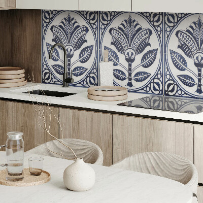 Wandpaneel pvc Bloemmotief in keramische stijl