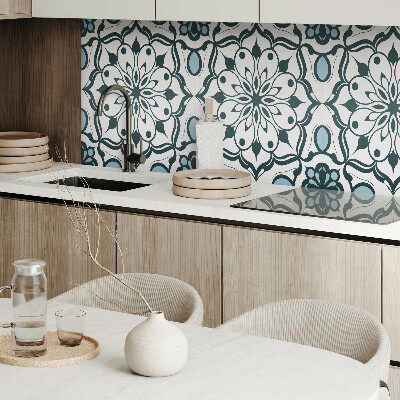 Wandpaneel pvc Bloemenmandala in de kleuren van de natuur