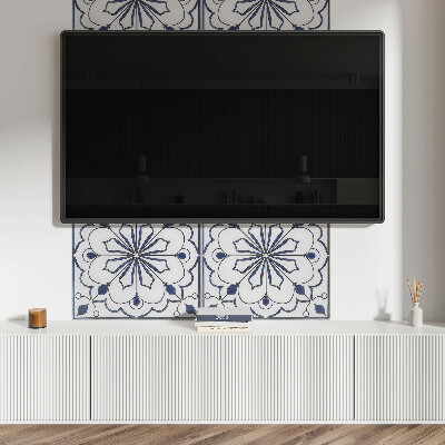 Zelfklevend wandpaneel Bloemmotief in keramische stijl