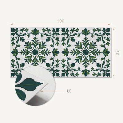 Zelfklevend wandpaneel Plantenpatroon met decoratieve details