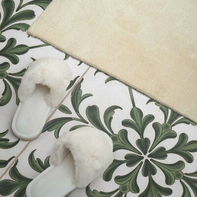 Vinyl wandpaneel Plantenpatroon op keramiek