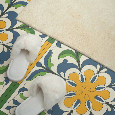 Vinyl wandpaneel Bloemenpatroon met groene bladeren