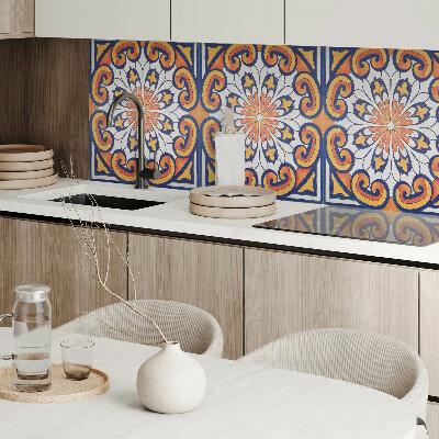 Vinyl wandpaneel Bloemenmotief op een kleurrijke achtergrond