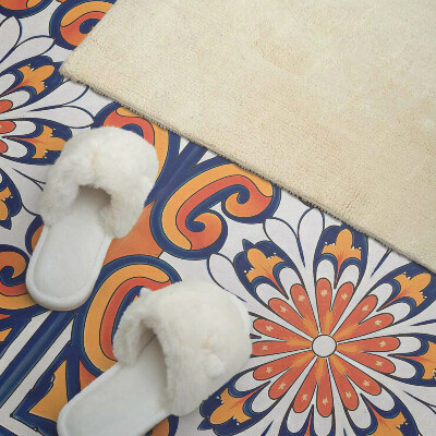 Vinyl wandpaneel Bloemenmotief op een kleurrijke achtergrond