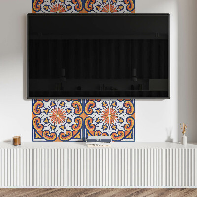 Vinyl wandpaneel Bloemenmotief op een kleurrijke achtergrond