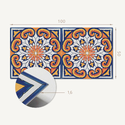 Vinyl wandpaneel Bloemenmotief op een kleurrijke achtergrond