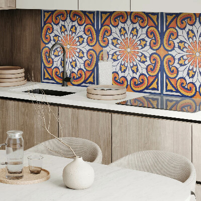 Vinyl wandpaneel Bloemenmotief op een kleurrijke achtergrond