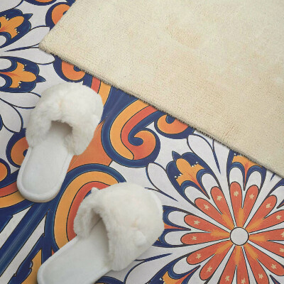 Vinyl wandpaneel Bloemenmotief op een kleurrijke achtergrond