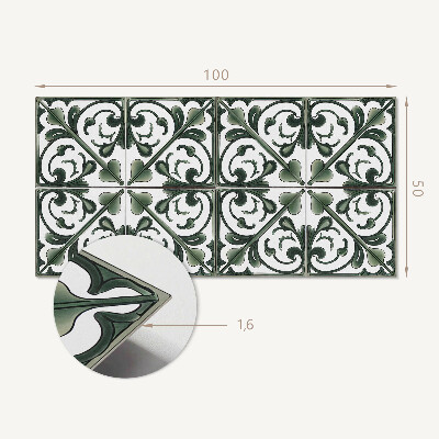 Vinyl wandpaneel Plantenornamenten in een mooie combinatie