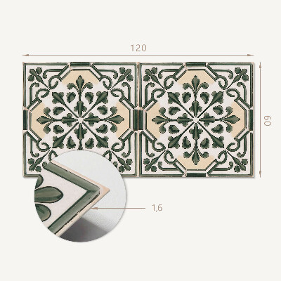 Zelfklevend wandpaneel Plantenmotief op de tegel