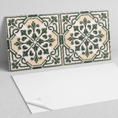 Zelfklevend wandpaneel Plantenmotief op de tegel