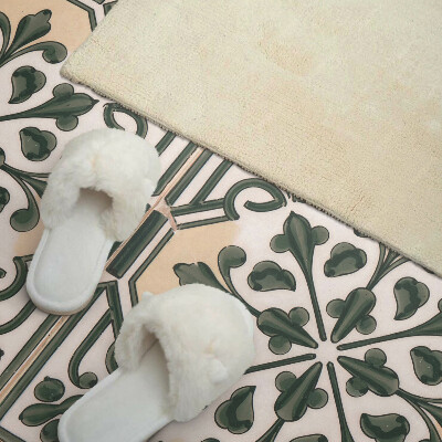 Zelfklevend wandpaneel Plantenmotief op de tegel