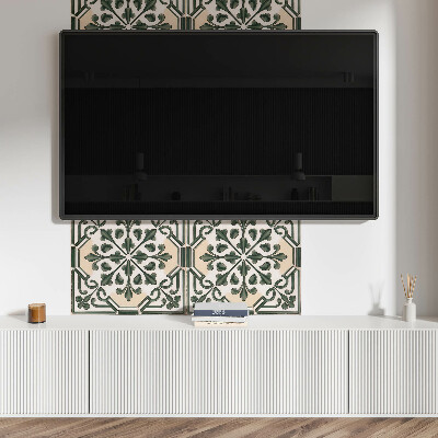 Zelfklevend wandpaneel Plantenmotief op de tegel