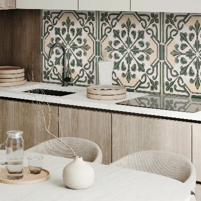 Zelfklevend wandpaneel Plantenmotief op de tegel